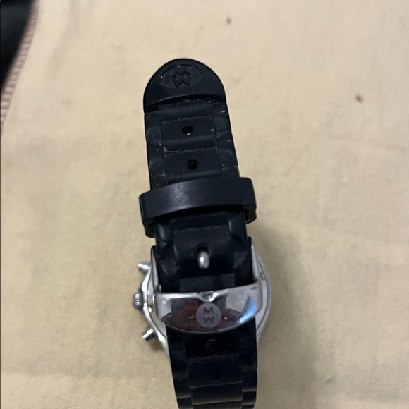 Michele Black and Silver Tahitian Jelly Chronograph Watch - Picture 4 of 6